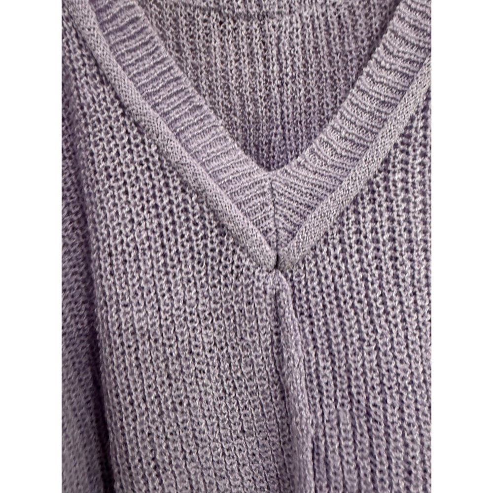 POL Purple V-Neck Knit Sweater Oversized Long Sleeve Womens Small - Picture 6 of 7
